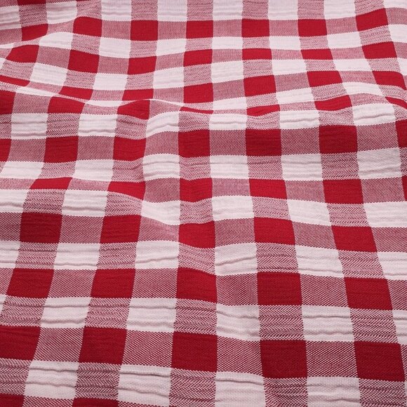 Polyester Sewing Fabric Picnic Plaid Print Stretch Gauze for fashion 2.4…